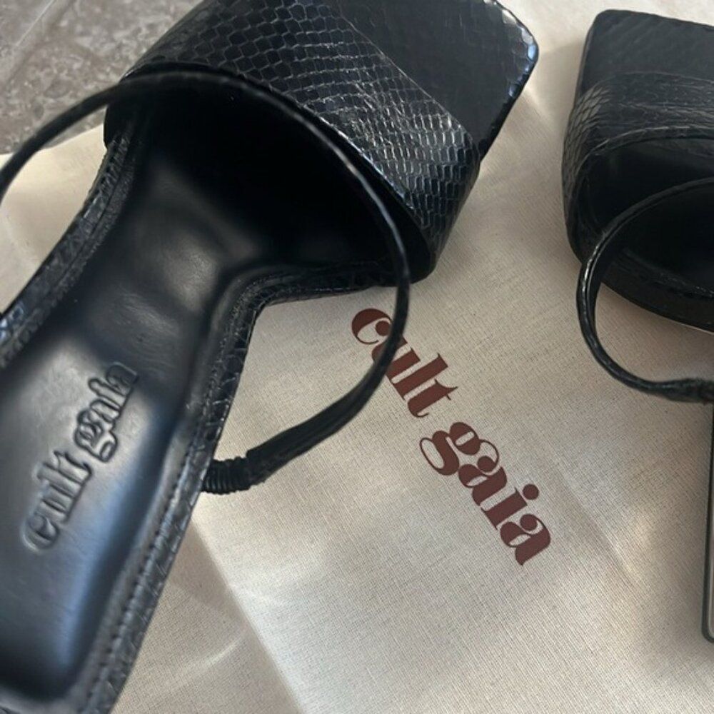 Cult Gaia BLACK Rene Cut-Out Heel Sandals, x Revolve, New, EU 38 - Picture 12 of 16